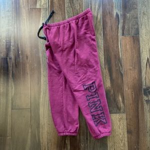 Women’s PINK maroon sweatpants. Cropped size large.